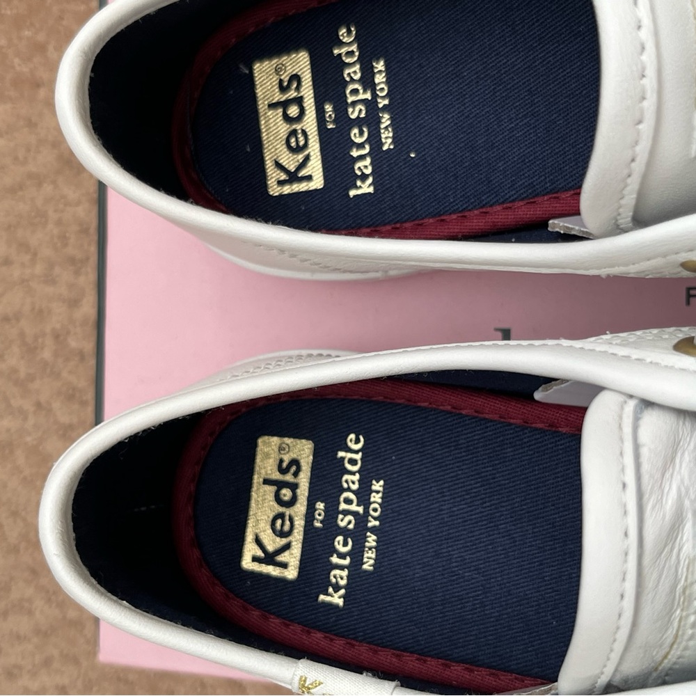 Kate Spade Keds White Women's Leather Sneakers Sz 7 - Picture 2 of 7